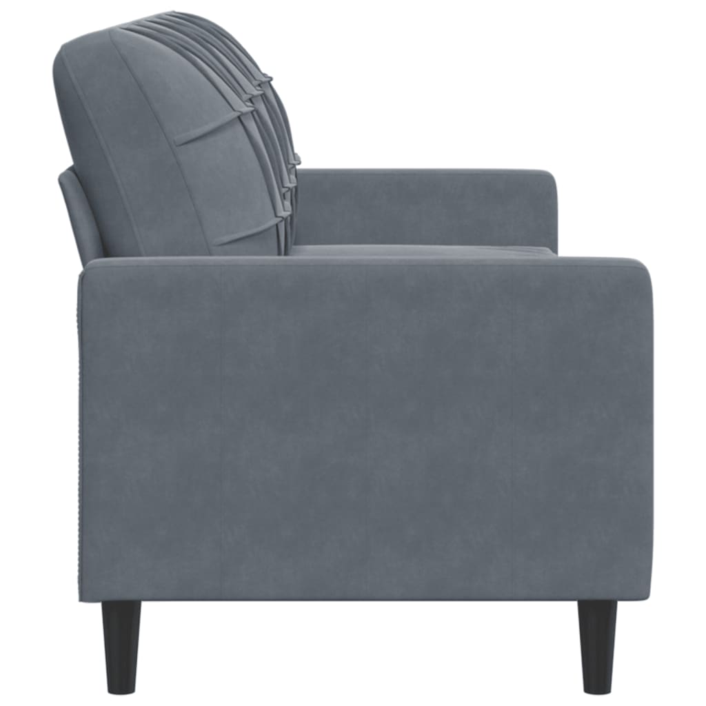 vidaXL Sofa 3-osobowa, ciemnoszara, 180 cm, obita aksamitem