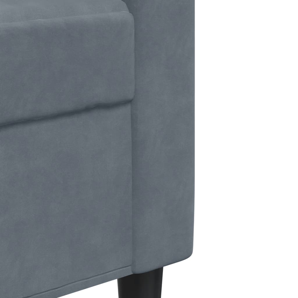vidaXL Sofa 3-osobowa, ciemnoszara, 180 cm, obita aksamitem