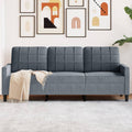 vidaXL Sofa 3-osobowa, ciemnoszara, 180 cm, obita aksamitem