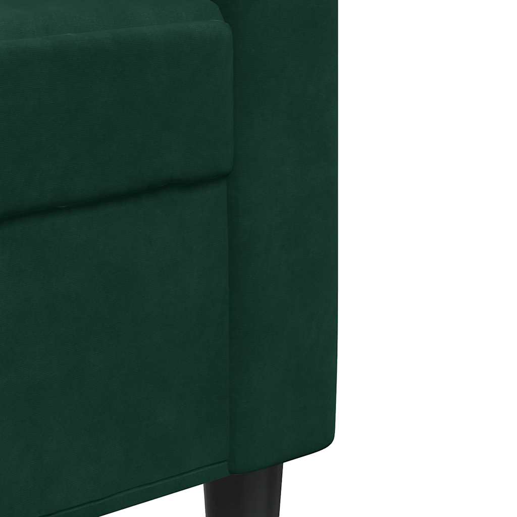 vidaXL Sofa 3-osobowa, ciemnozielony, 180 cm, obita aksamitem
