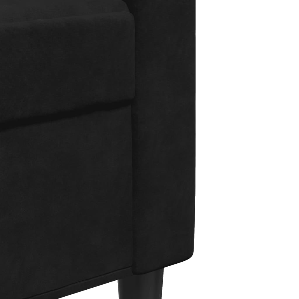 vidaXL Sofa 3-osobowa, czarny, 180 cm, tapicerowana aksamitem