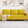 vidaXL Sofa 3-osobowa, żółty, 180 cm, tapicerowana aksamitem
