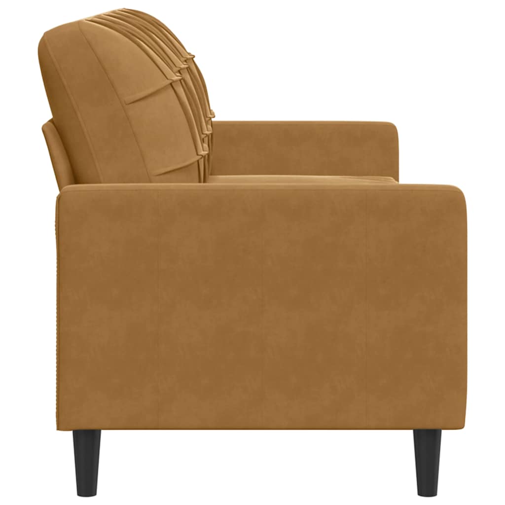 vidaXL Sofa 3-osobowa, brązowa, 180 cm, tapicerowana aksamitem