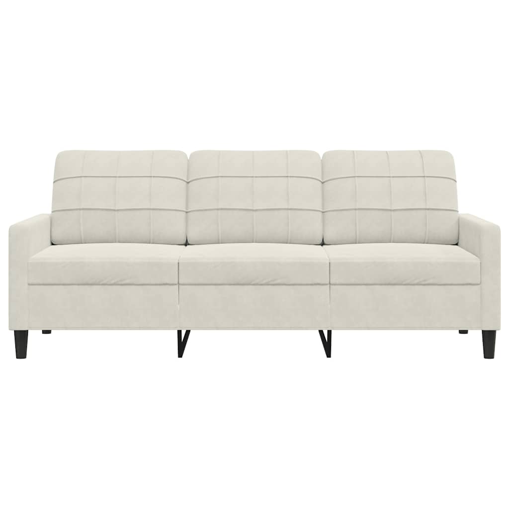 vidaXL Sofa 3-osobowa, kremowy, 180 cm, tapicerowana aksamitem