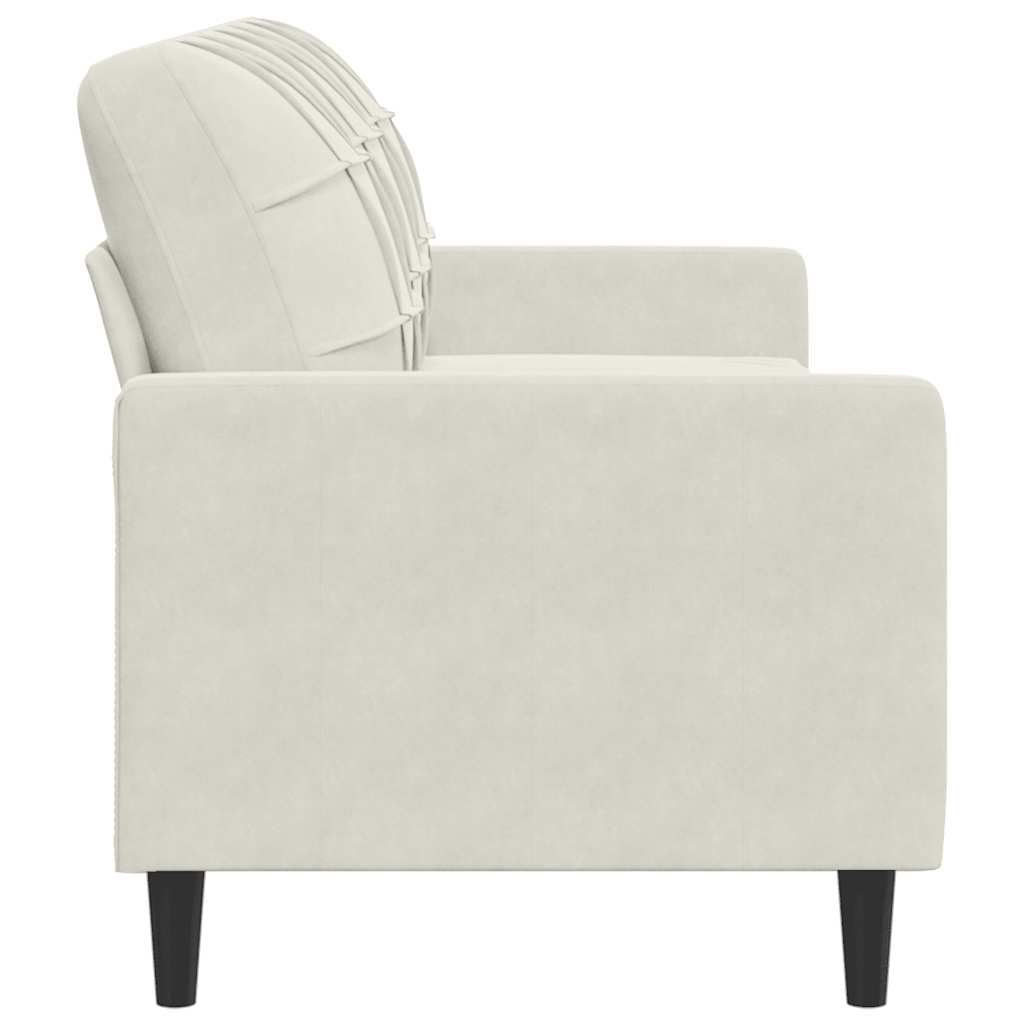 vidaXL Sofa 3-osobowa, kremowy, 180 cm, tapicerowana aksamitem