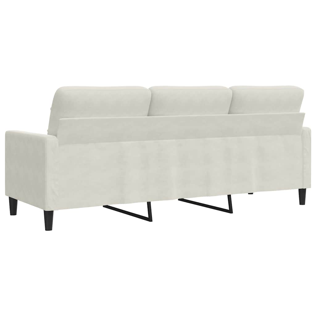 vidaXL Sofa 3-osobowa, kremowy, 180 cm, tapicerowana aksamitem