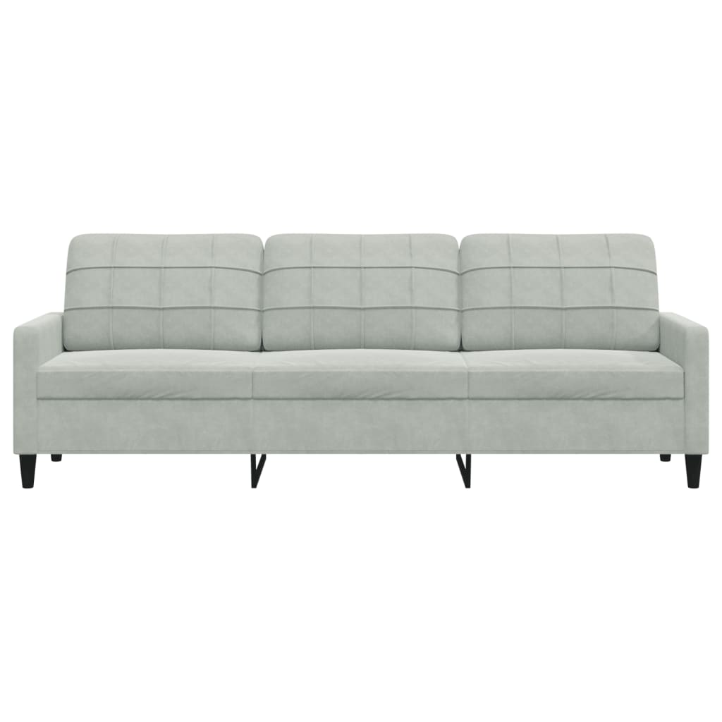 vidaXL Sofa 3-osobowa, jasnoszary, 210 cm, obita aksamitem