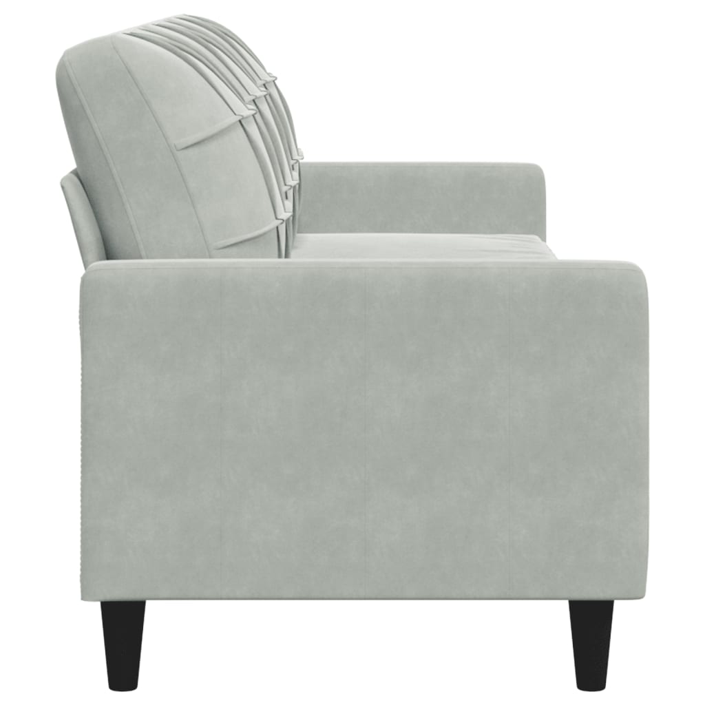 vidaXL Sofa 3-osobowa, jasnoszary, 210 cm, obita aksamitem