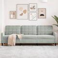 vidaXL Sofa 3-osobowa, jasnoszary, 210 cm, obita aksamitem