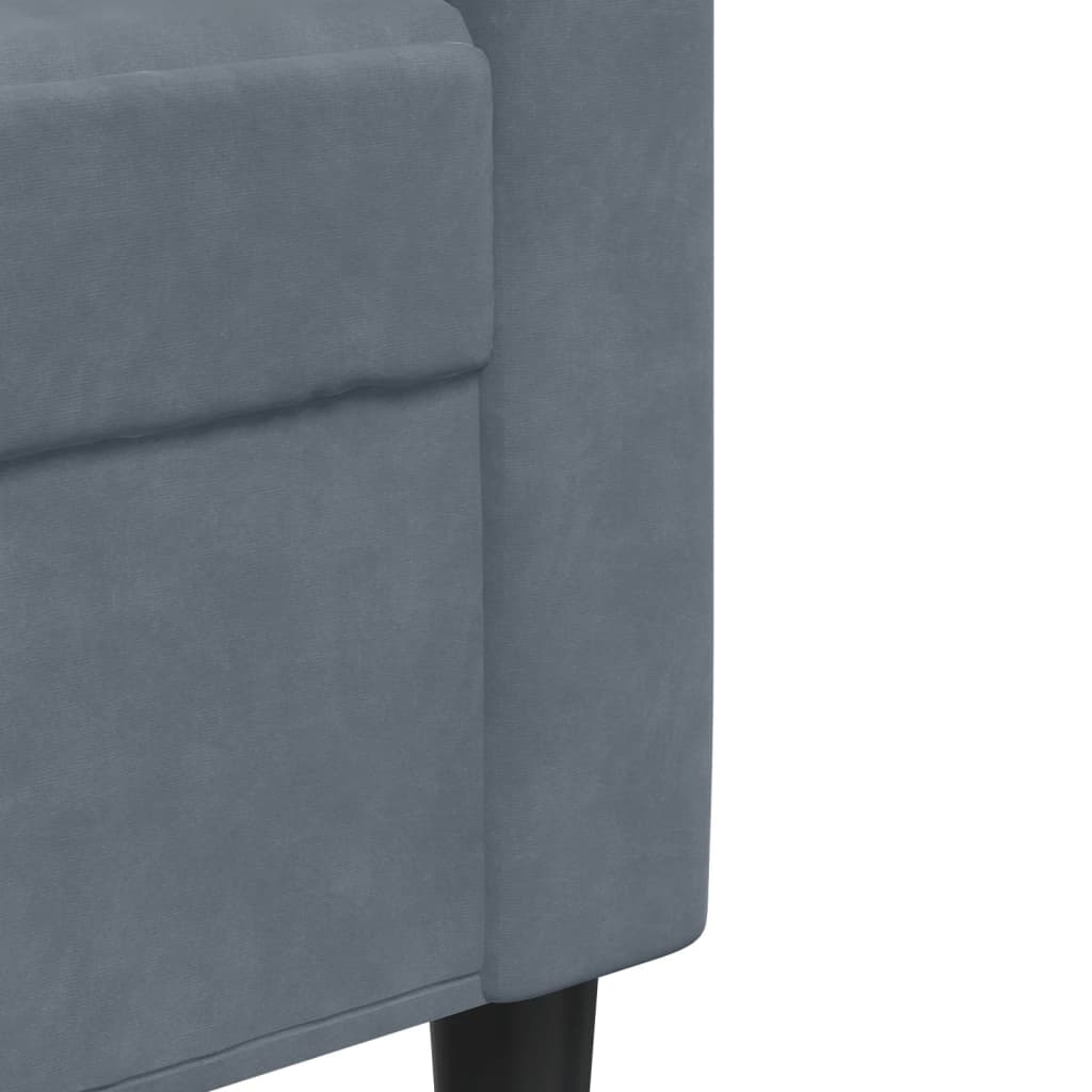 vidaXL Sofa 3-osobowa, ciemnoszara, 210 cm, obita aksamitem