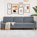 vidaXL Sofa 3-osobowa, ciemnoszara, 210 cm, obita aksamitem