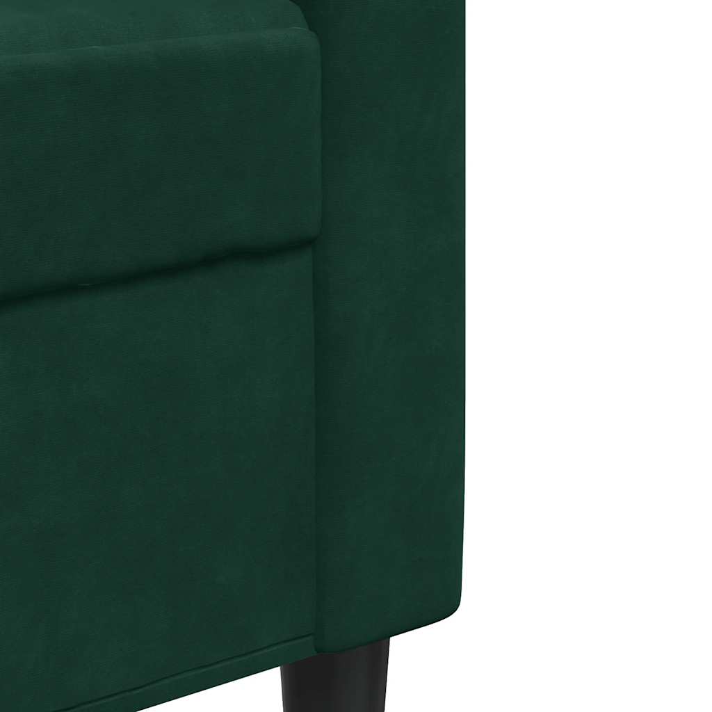 vidaXL Sofa 3-osobowa, ciemnozielony, 210 cm, obita aksamitem