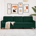 vidaXL Sofa 3-osobowa, ciemnozielony, 210 cm, obita aksamitem