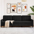vidaXL Sofa 3-osobowa, czarny, 210 cm, obita aksamitem