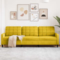 vidaXL Sofa 3-osobowa, żółty, 210 cm, tapicerowana aksamitem