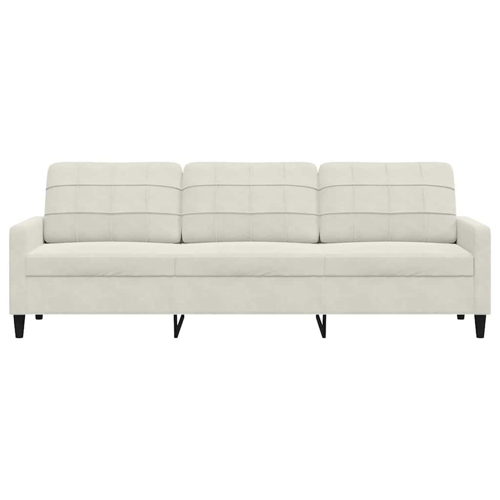 vidaXL 3-osobowa sofa, kremowa, 210 cm, tapicerowana aksamitem