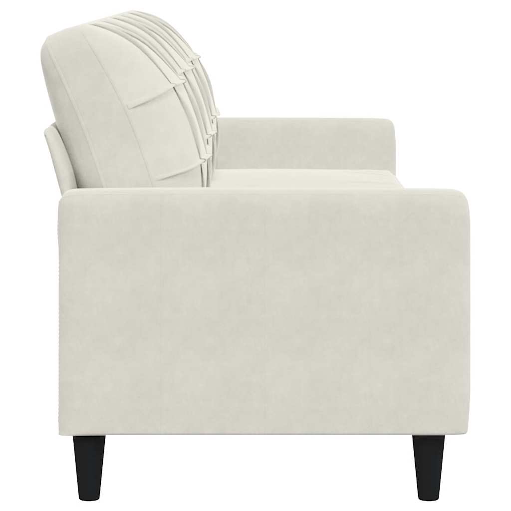 vidaXL 3-osobowa sofa, kremowa, 210 cm, tapicerowana aksamitem