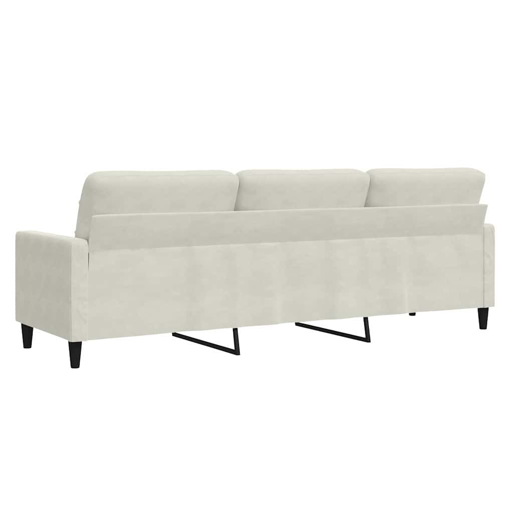 vidaXL 3-osobowa sofa, kremowa, 210 cm, tapicerowana aksamitem