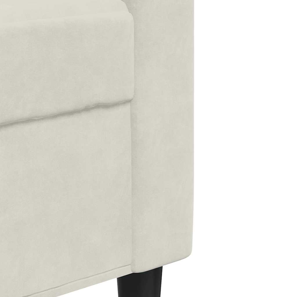 vidaXL 3-osobowa sofa, kremowa, 210 cm, tapicerowana aksamitem