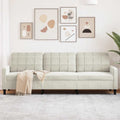 vidaXL 3-osobowa sofa, kremowa, 210 cm, tapicerowana aksamitem