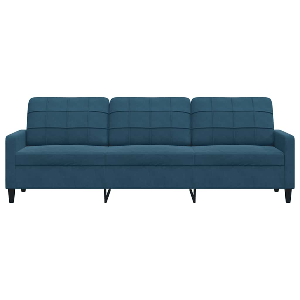 vidaXL Sofa 3-osobowa, niebieski, 210 cm, obita aksamitem