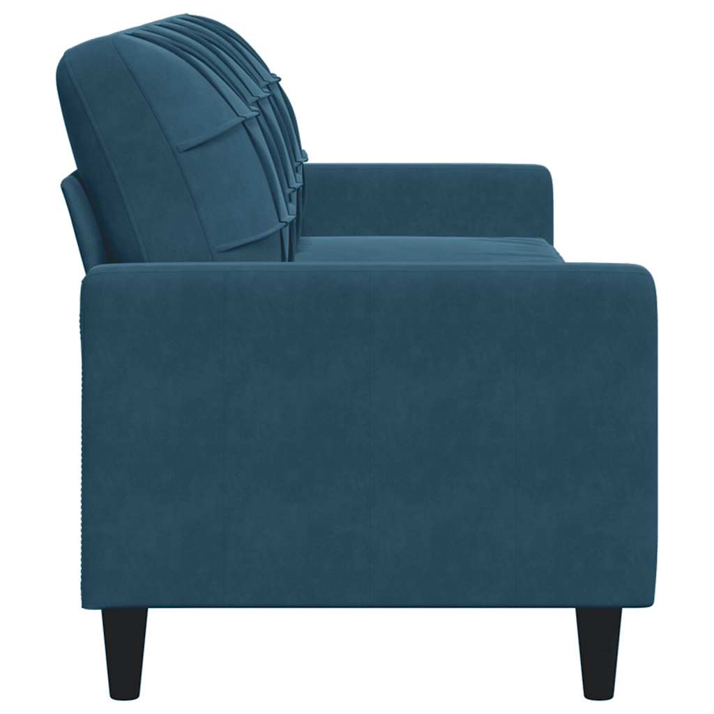 vidaXL Sofa 3-osobowa, niebieski, 210 cm, obita aksamitem