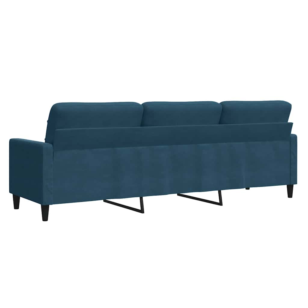 vidaXL Sofa 3-osobowa, niebieski, 210 cm, obita aksamitem