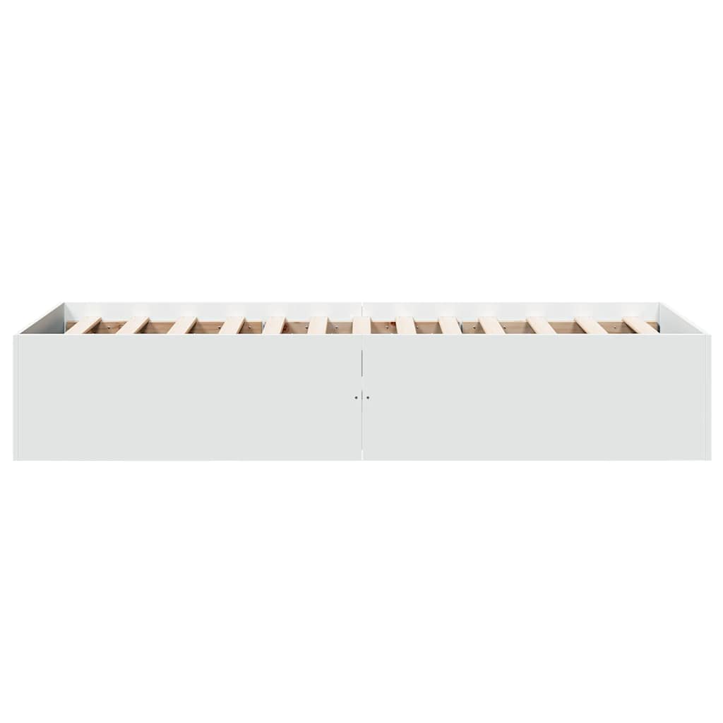 vidaXL Rama łóżka, biała, 75x190 cm, materiał drewnopochodny