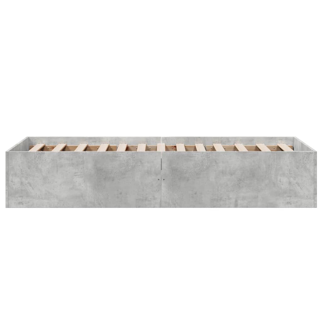 vidaXL Rama łóżka, szarość betonu, 75x190 cm, materiał drewnopochodny