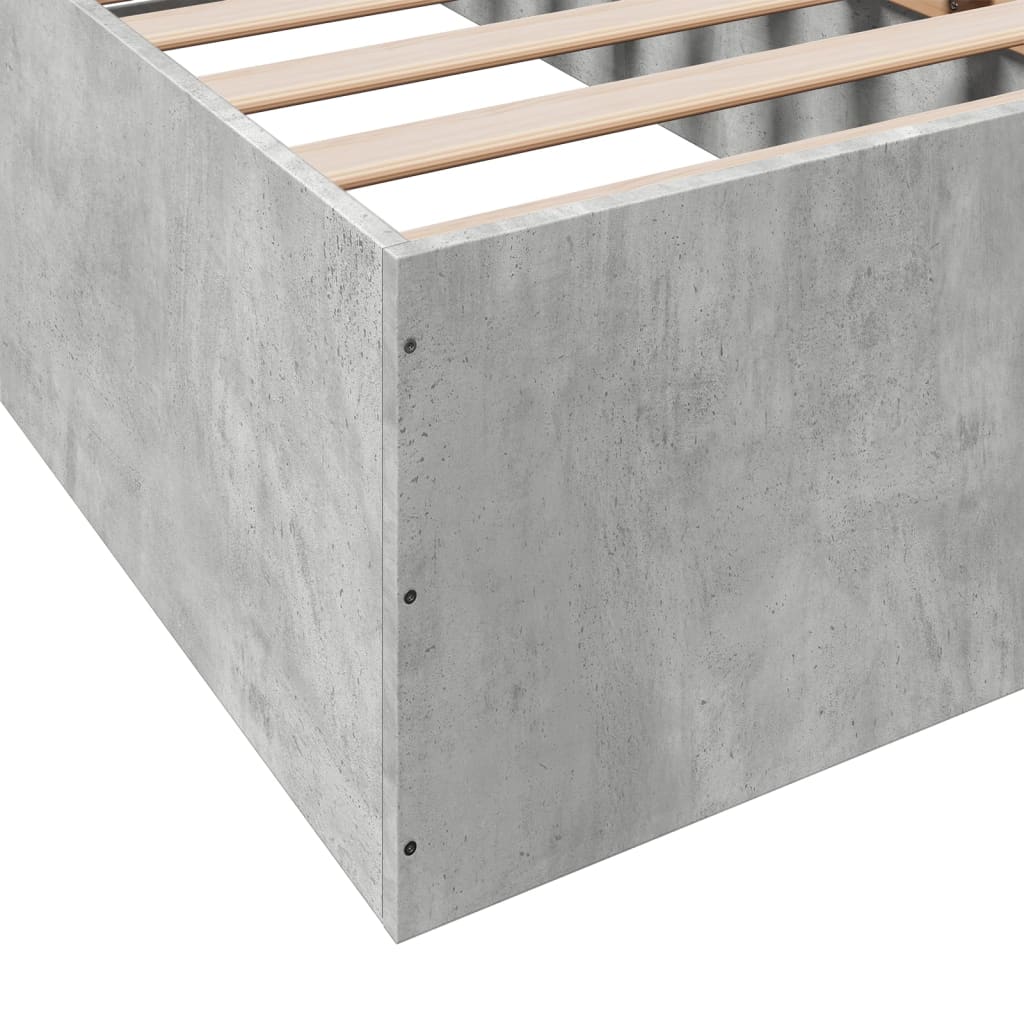 vidaXL Rama łóżka, szarość betonu, 75x190 cm, materiał drewnopochodny