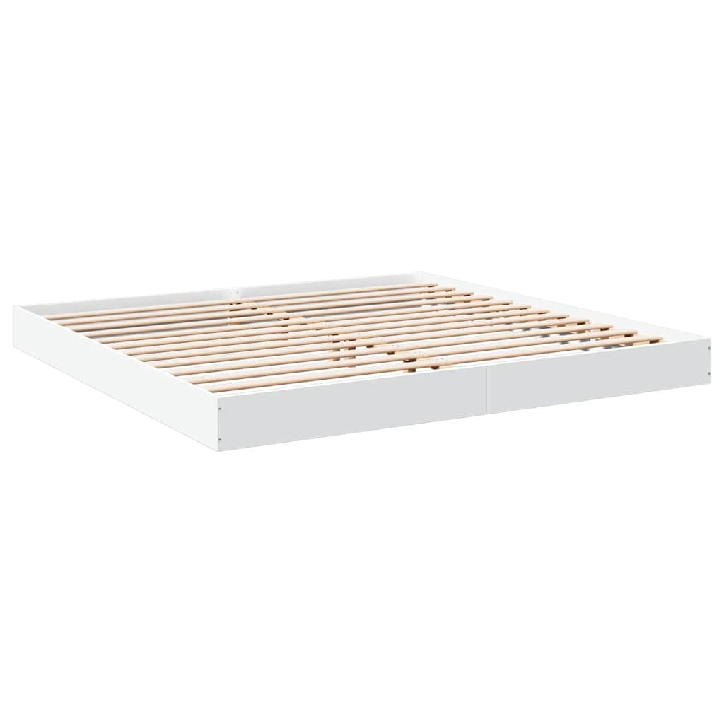 vidaXL Rama łóżka bez materaca Biała 180x200cm Drewno klejone