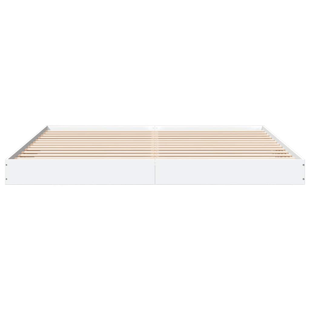 vidaXL Rama łóżka bez materaca Biała 180x200cm Drewno klejone