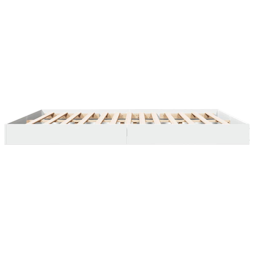 vidaXL Rama łóżka bez materaca Biała 180x200cm Drewno klejone