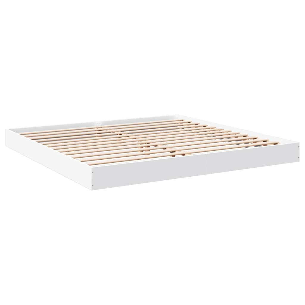 vidaXL Rama łóżka bez materaca Biała 180x200cm Drewno klejone