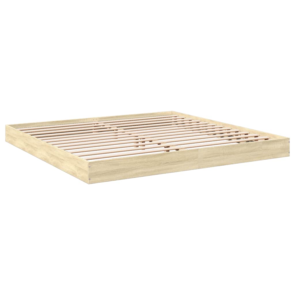 vidaXL Rama łóżka bez materaca Sonoma Oak 180x200cm Drewno klejone