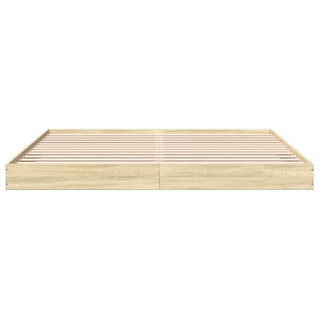 vidaXL Rama łóżka bez materaca Sonoma Oak 180x200cm Drewno klejone