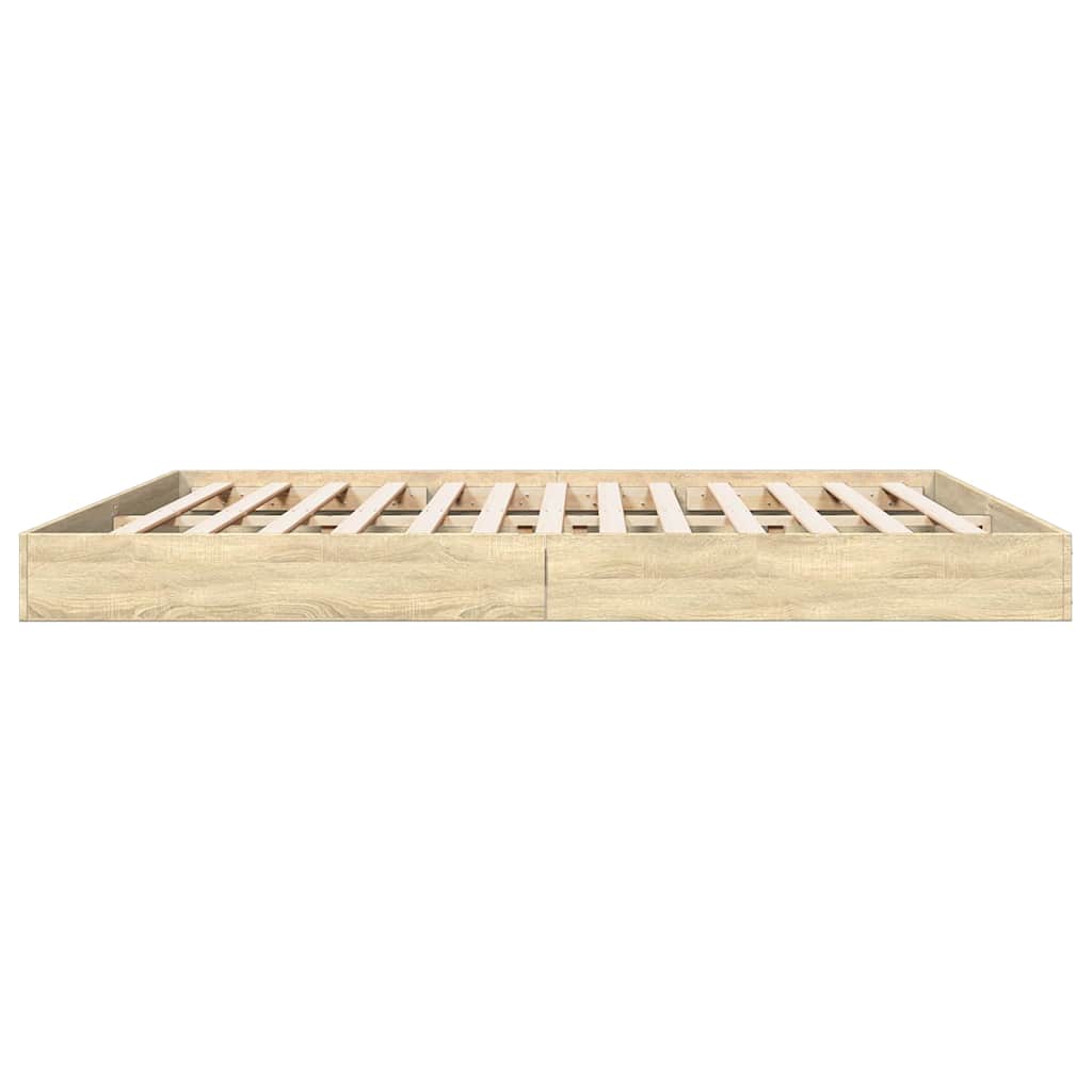 vidaXL Rama łóżka bez materaca Sonoma Oak 180x200cm Drewno klejone