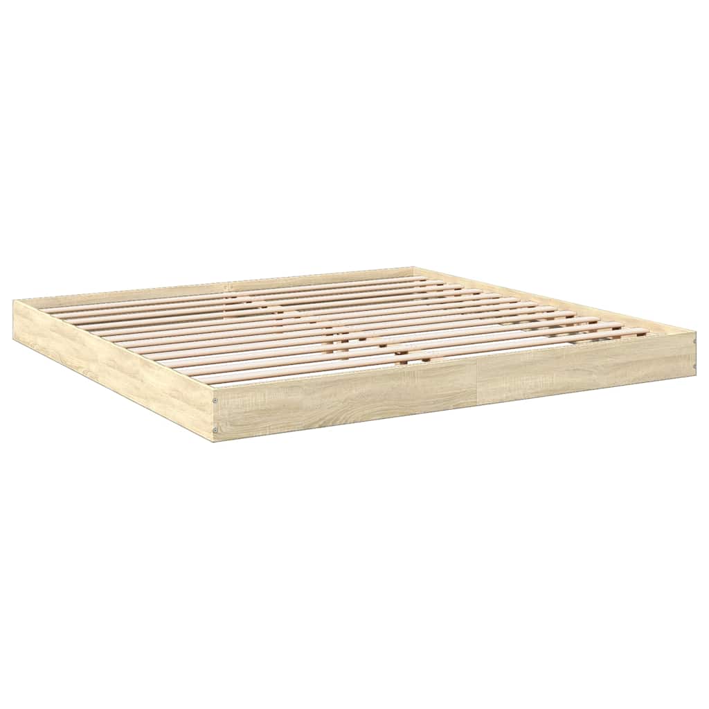 vidaXL Rama łóżka bez materaca Sonoma Oak 180x200cm Drewno klejone