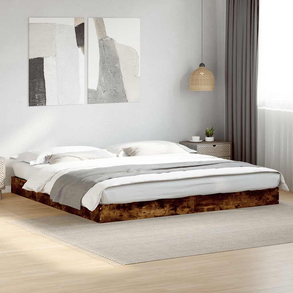 vidaXL Rama łóżka bez materaca dąb wędzony 180x200cm drewno klejone