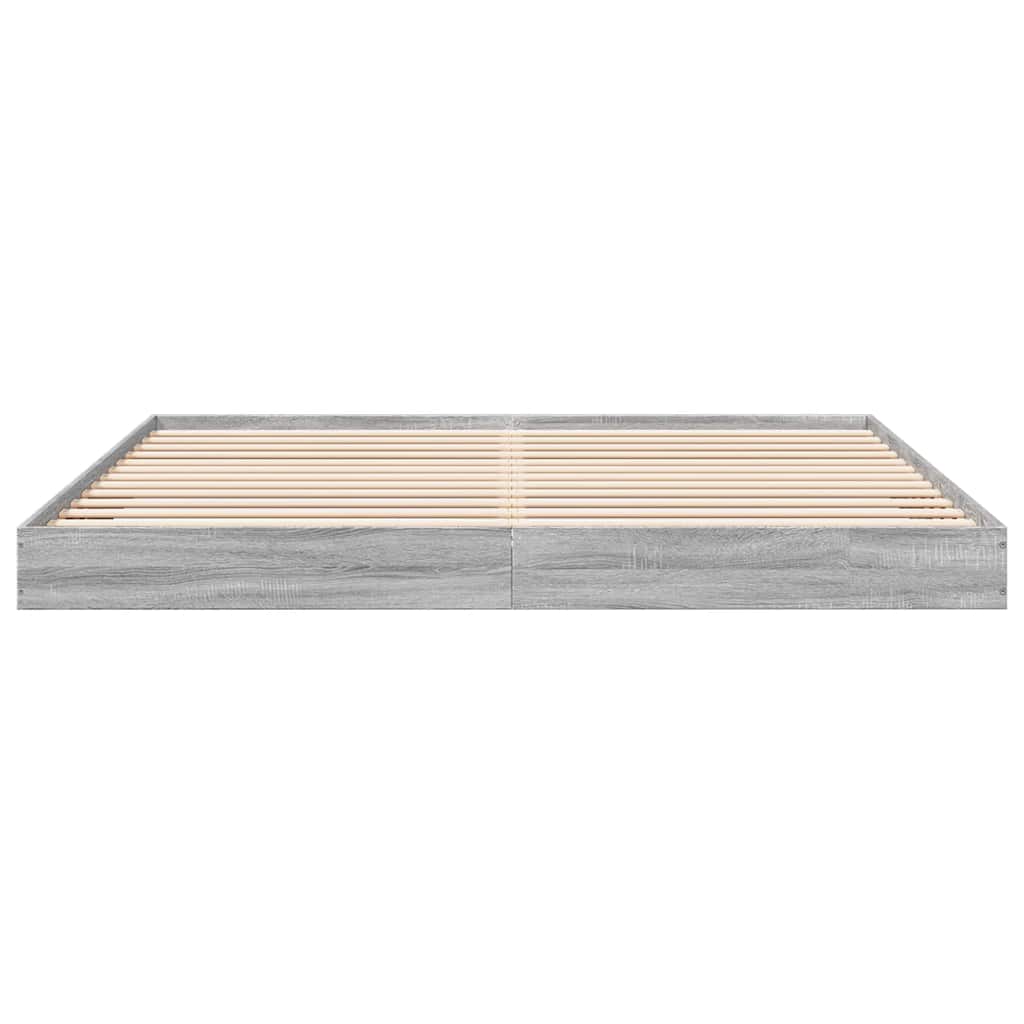 vidaXL Rama łóżka bez materaca Szary Sonoma 180x200cm Drewno klejone