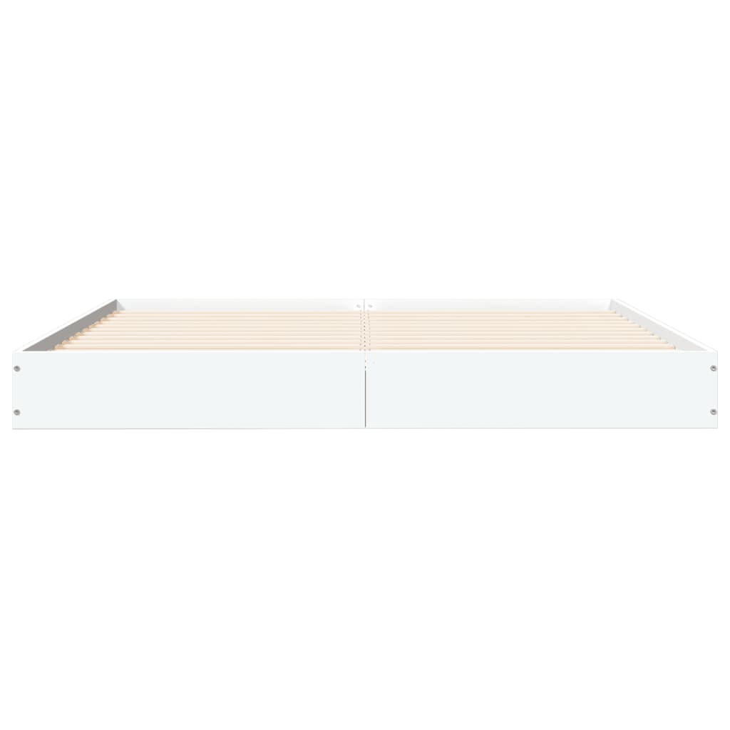 vidaXL Rama łóżka bez materaca Biała 160x200cm Drewno klejone