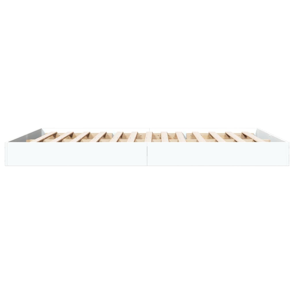 vidaXL Rama łóżka bez materaca Biała 160x200cm Drewno klejone