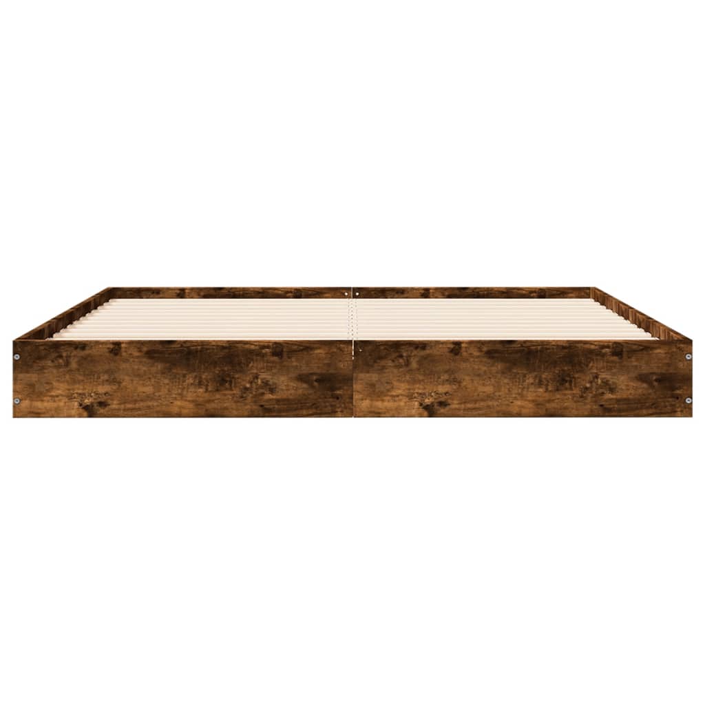 vidaXL Rama łóżka bez materaca dąb wędzony 160x200cm drewno klejone