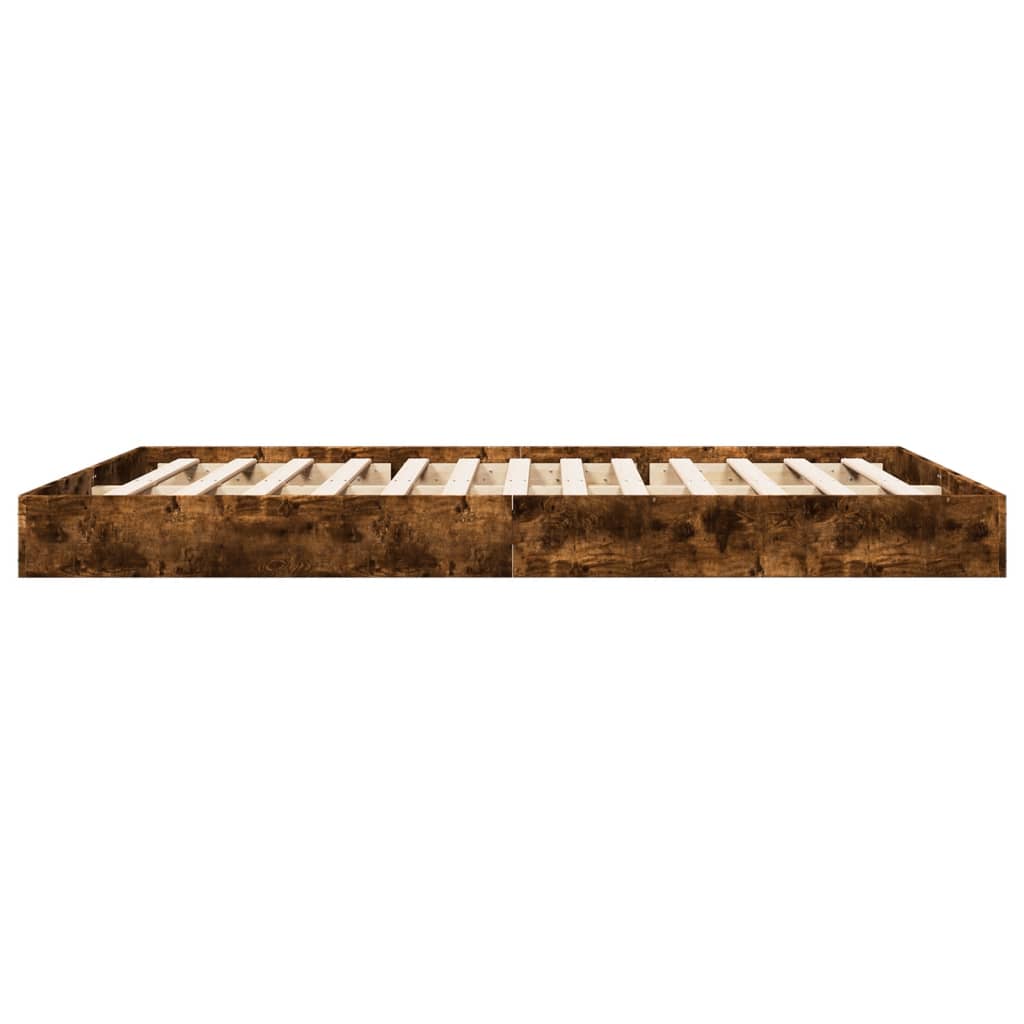 vidaXL Rama łóżka bez materaca dąb wędzony 160x200cm drewno klejone