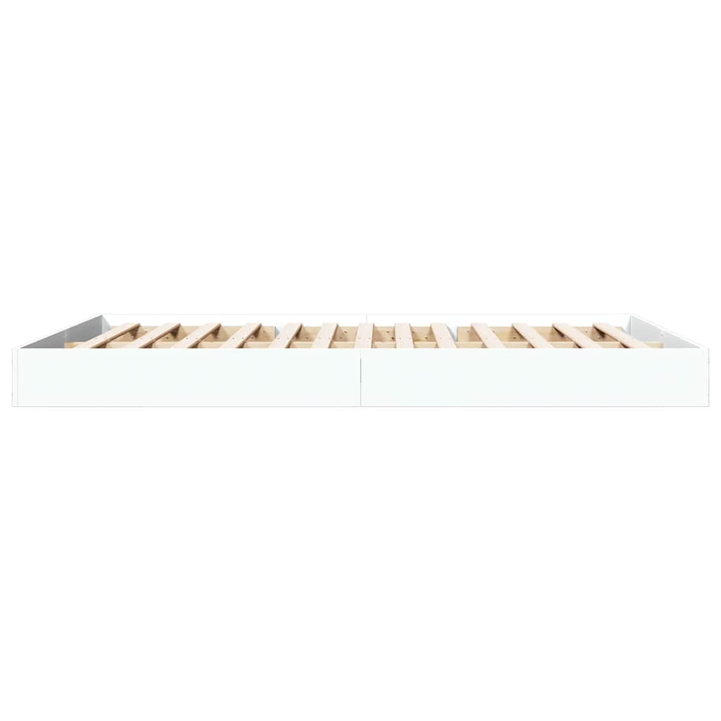 vidaXL Rama łóżka, biała, 150x200 cm, materiał drewnopochodny