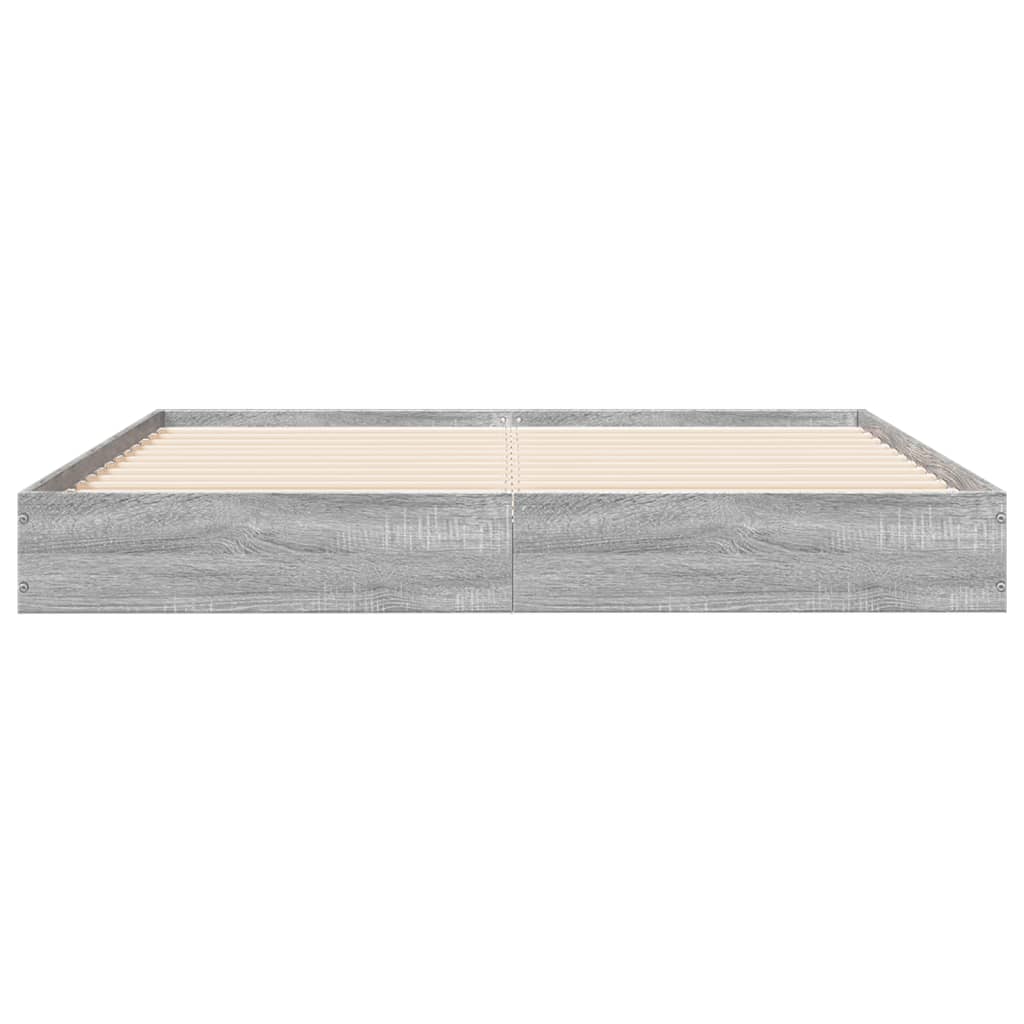 vidaXL Rama łóżka, szary dąb sonoma, 140x200cm materiał drewnopochodny