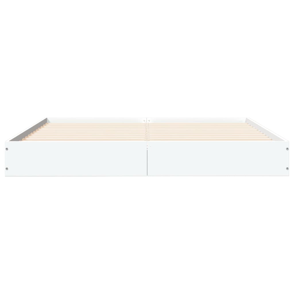 vidaXL Rama łóżka, biała, 135x190 cm, materiał drewnopochodny