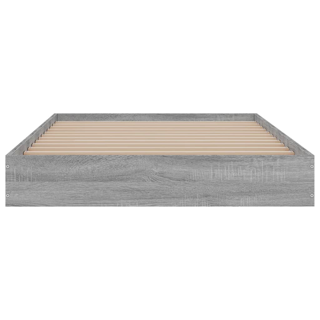 vidaXL Rama łóżka, szary dąb sonoma, 100x200cm materiał drewnopochodny