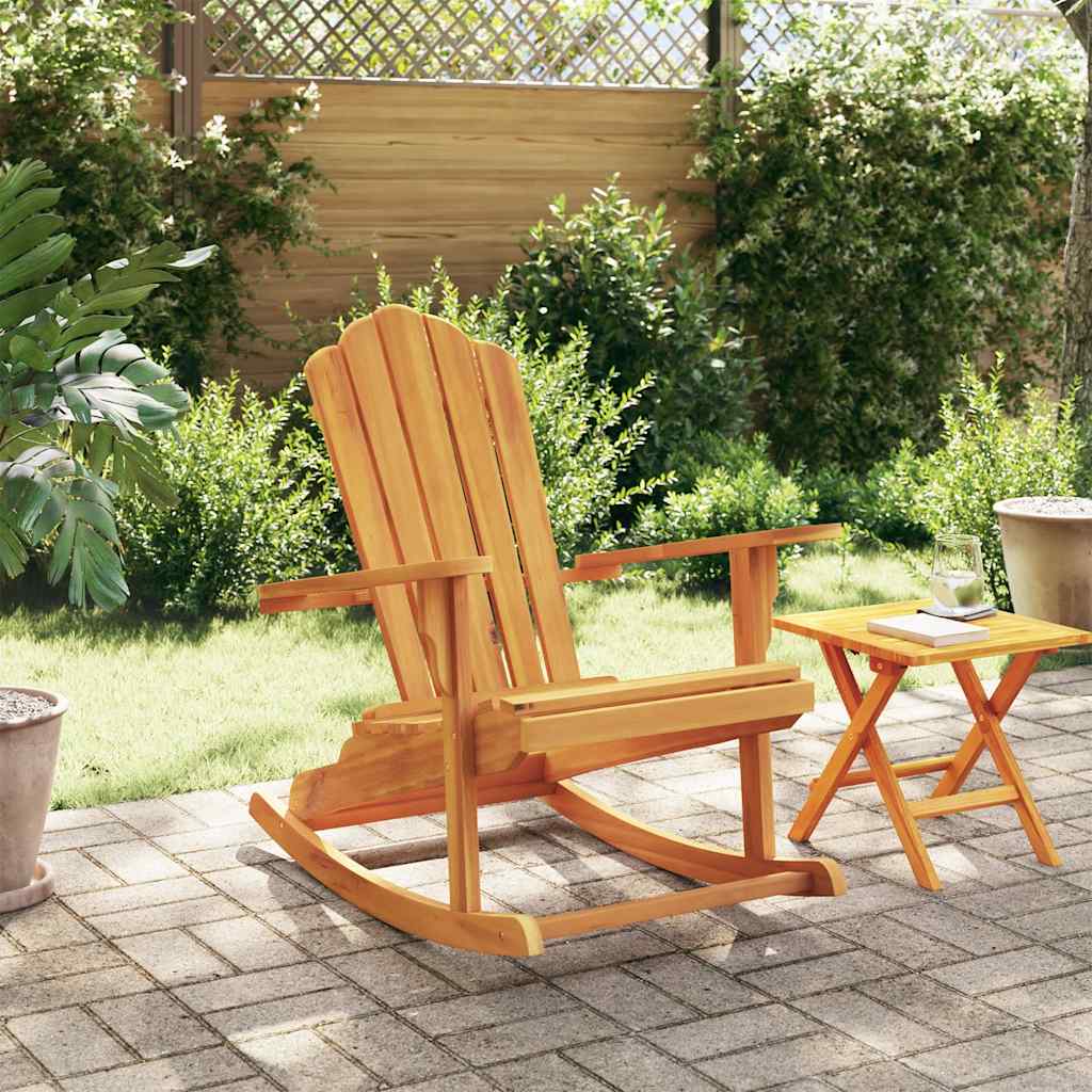 vidaXL Ogrodowy fotel bujany Adirondack, lite drewno tekowe