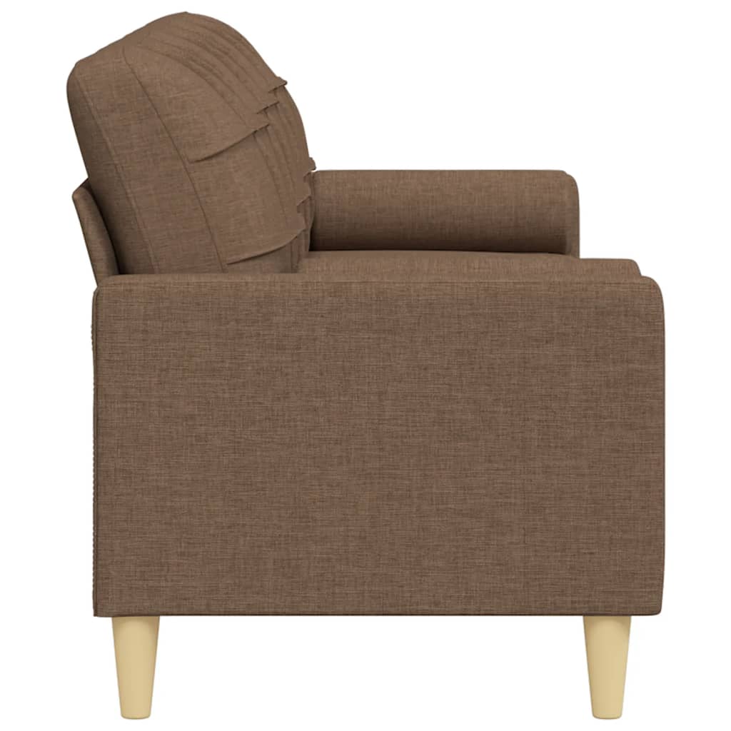 vidaXL 3-osobowa sofa z poduszkami, brązowa, 210 cm, obita tkaniną